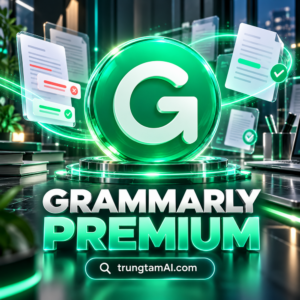 Ảnh tài khoản Grammarly Premium bản quyền tại trungtamAI.com